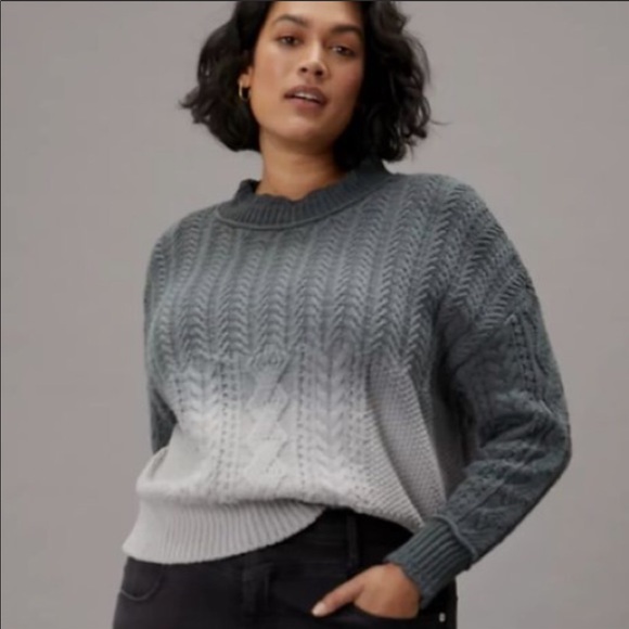 Anthropologie Marci Dip-Dyed Cable Knit Sweater - Picture 3 of 5